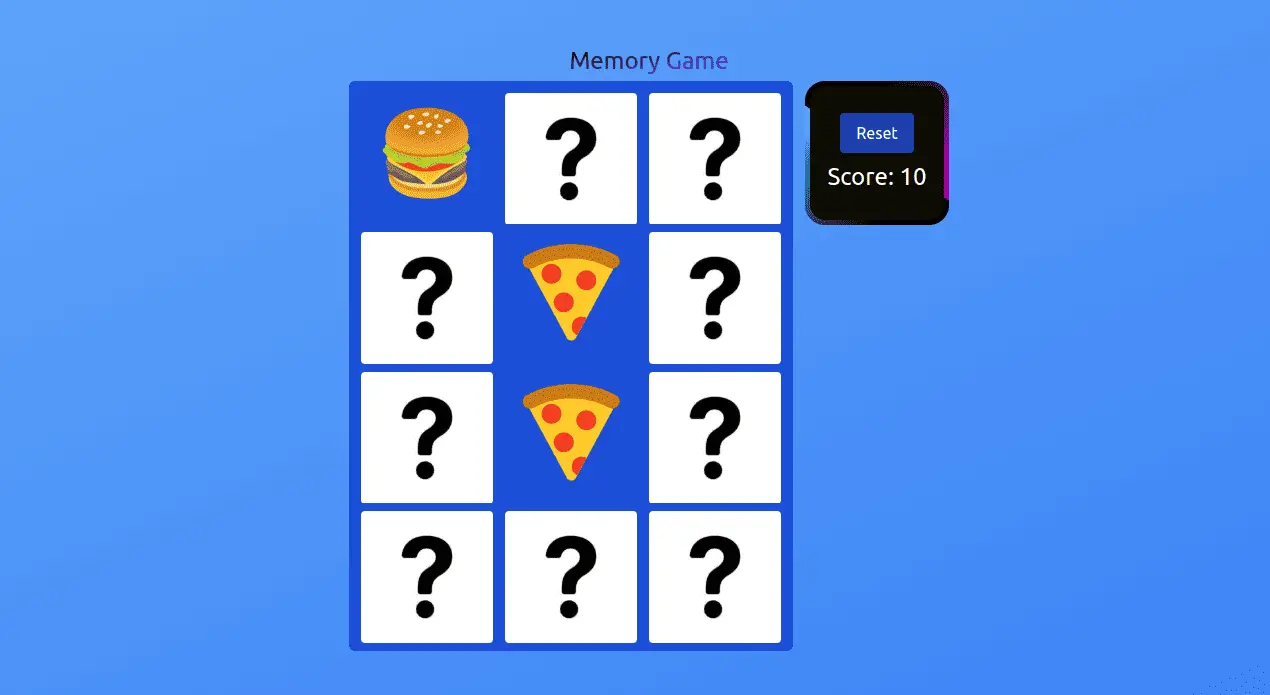 This is a card matching game developed with React, designed to test your memory and skills in finding matching pairs. 
